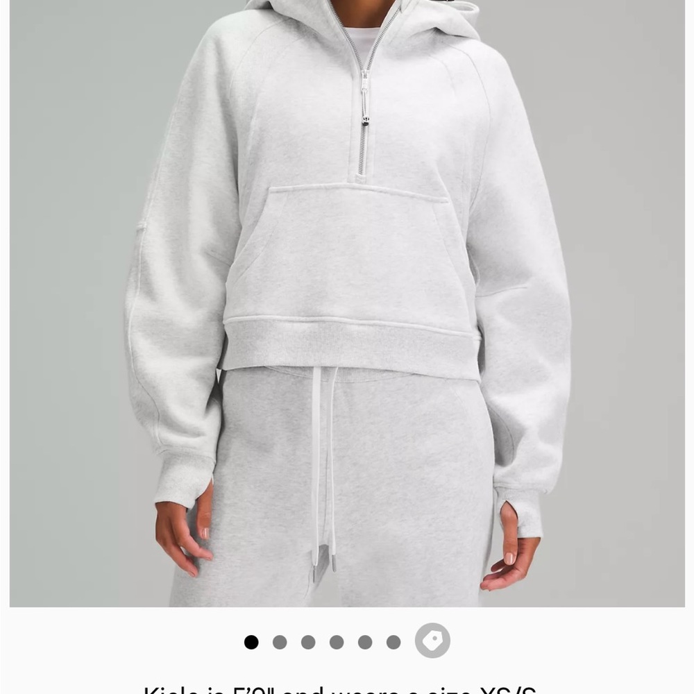 Lululemon Scuba Oversized 1/2 Zip Hoodie NWT Light Grey